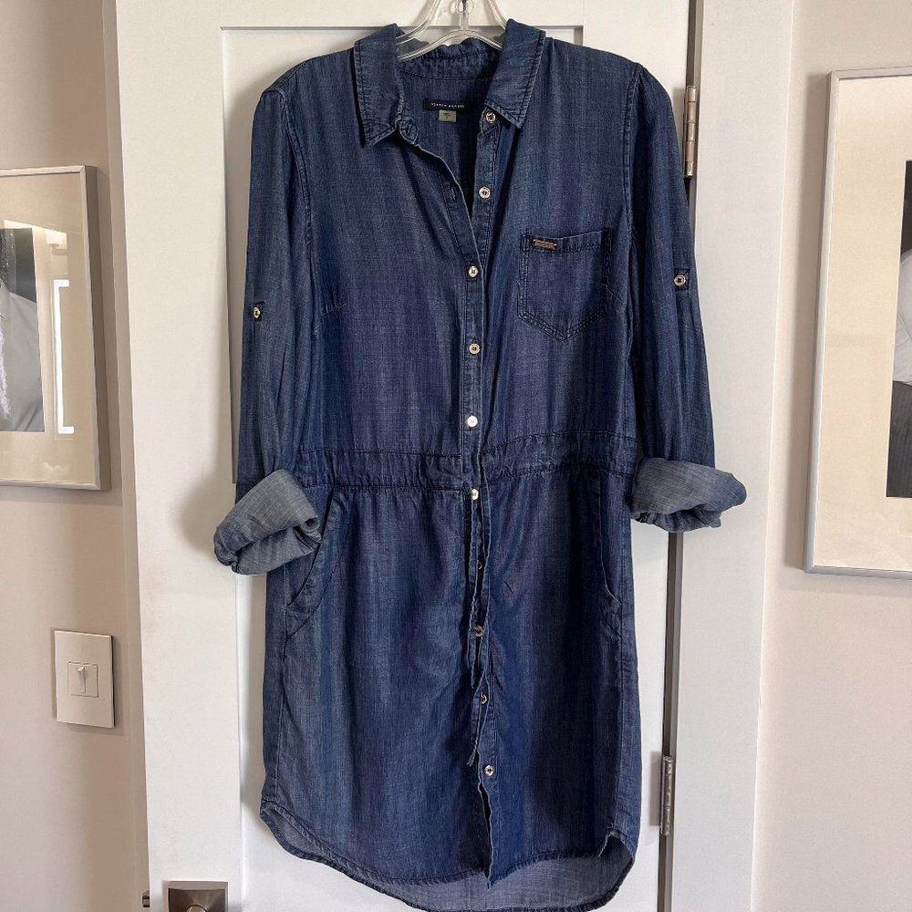 EUC Tommy Hilfiger Lightweight Drawstring Denim Dress -- 8
